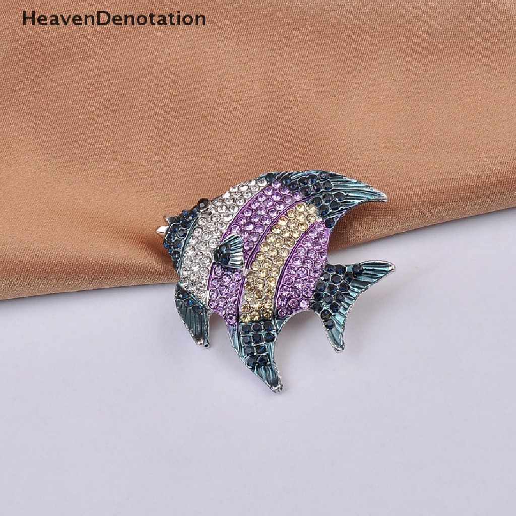 [HeavenDenotation] Fashion Berlian Imitasi Emas Colorfish Bros Vintage Pernikahan Jilbab Syal Sweater Setelan Pin Up Gesper Femininos Bros Pasangan Kerah Perhiasan Pin HDV