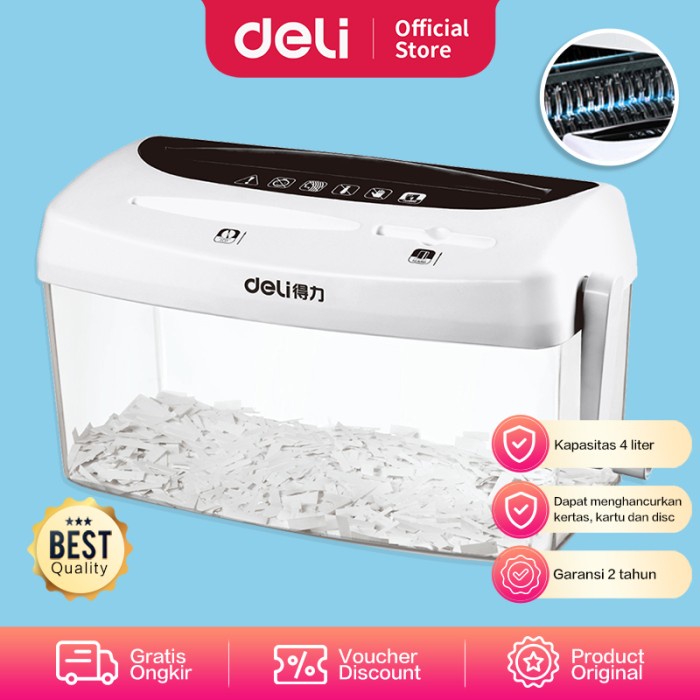 

[[JNT COD]] Deli Paper Shredder Penghancur Kertas Manual A4 Uk 4 Liter 9935