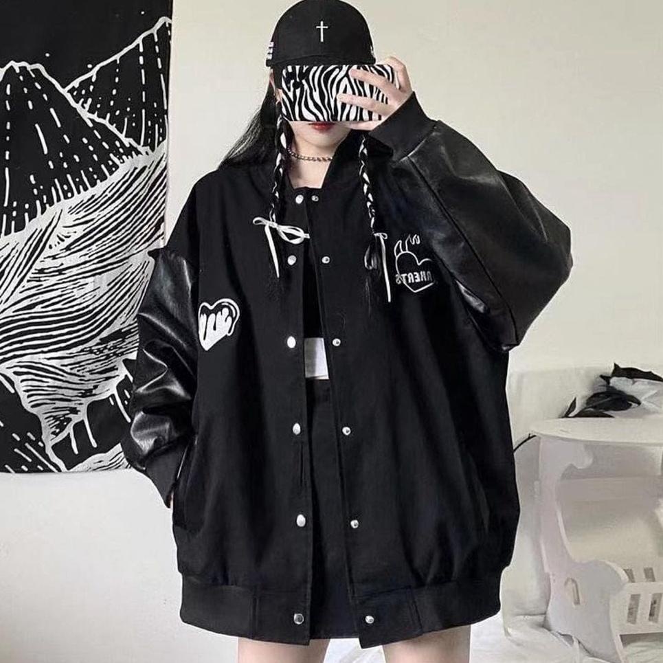 TERLARIS LARKERTS BASEBALL JAKET VARSITY OVERSIZE - JAKET VARSITY WANITA OVERSIZE - JAKET BASEBALL O