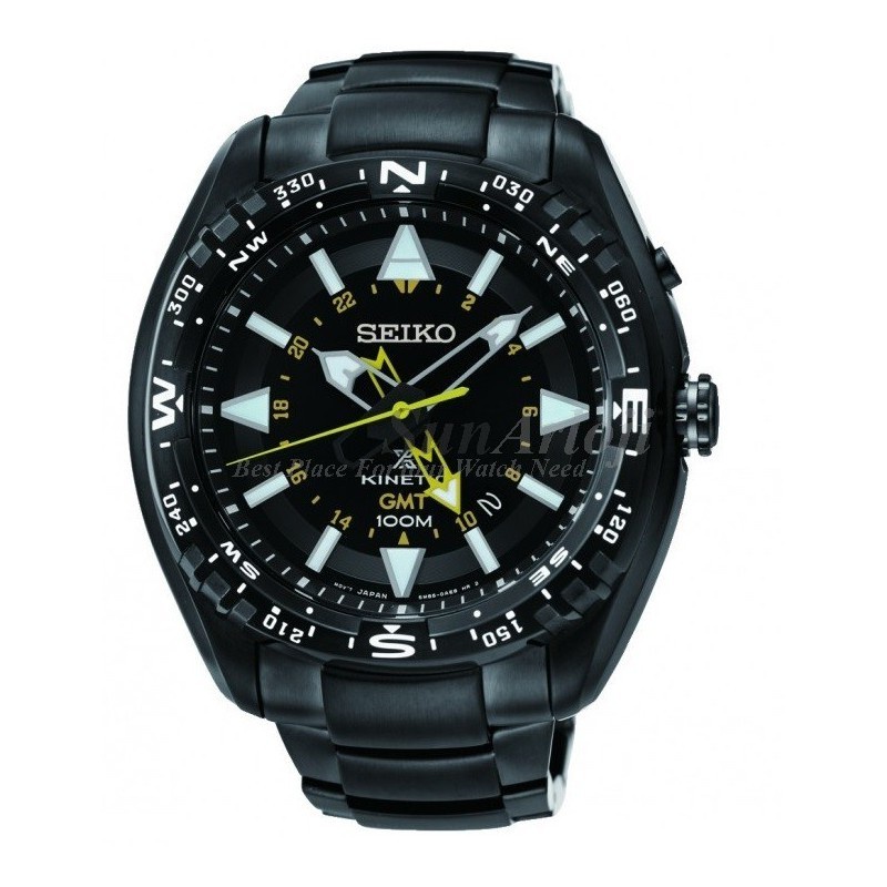 Seiko SUN047P1 / SUN047 Prospex Land Kinetic GMT Black Yellow