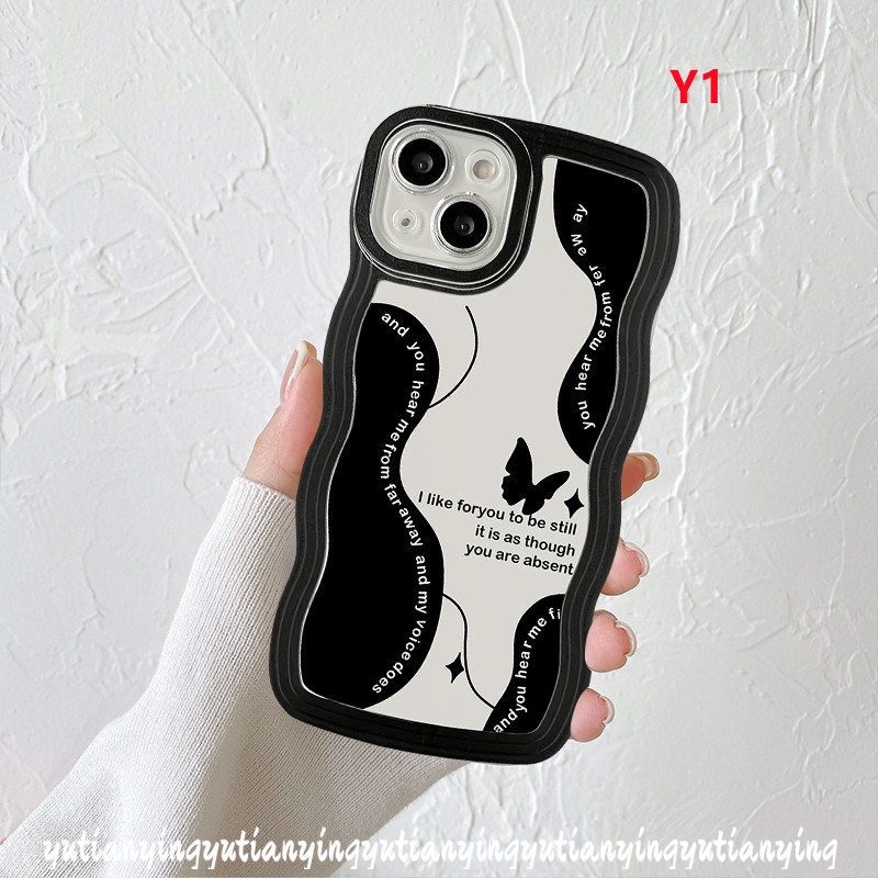 Case Kupu-Kupu Vintage Kompatibel Untuk Samsung A04s A52 A51 A50 A20 A04 A13 A50s A03s A31 A22 A30s M32 A12 A02s A04E A53 M22 A11 A32 A52s A23 A21s A33 Retro Bunga Bergelombang Penutup Tepi