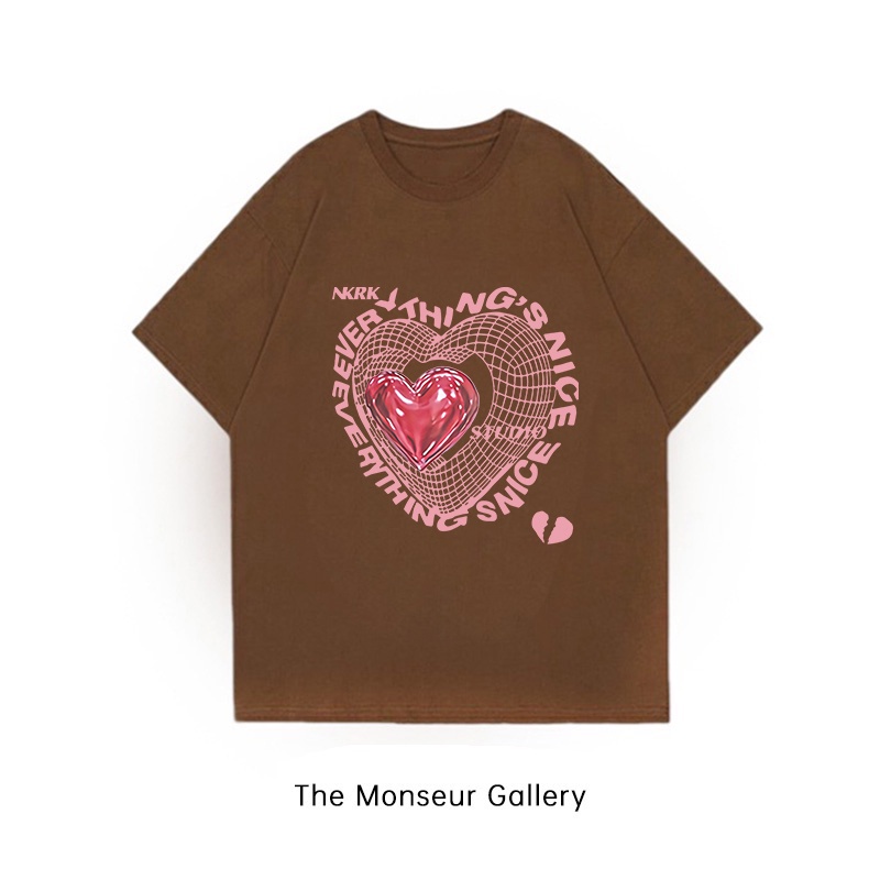 The Monseur Gallery T-shirt Washed Oversize Pink Love | Kaos Hitam A0112