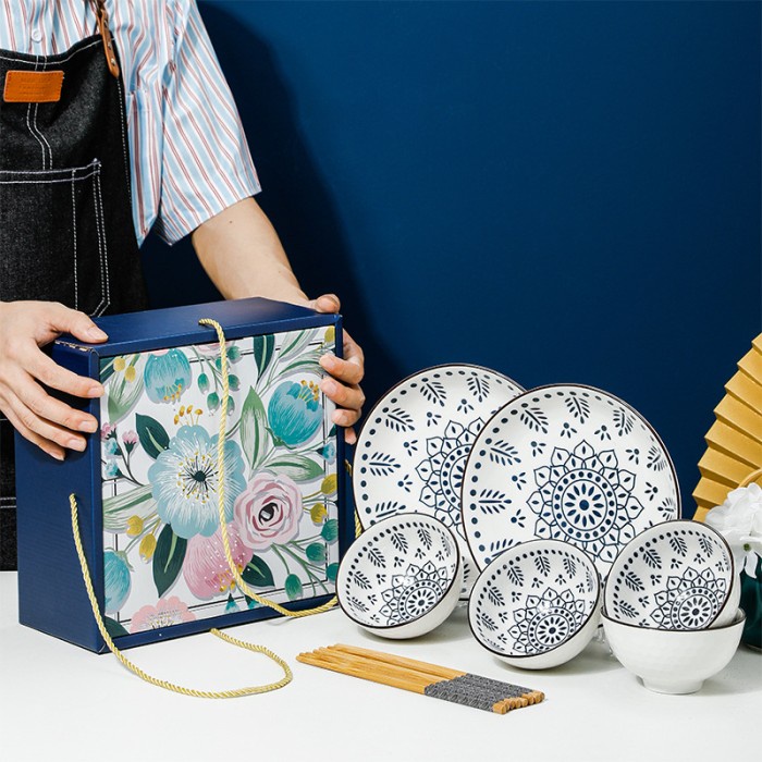 

Hampers Lebaran Piring Keramik Set isi 10/ Gift Box Set Hadiah Mangkok - B