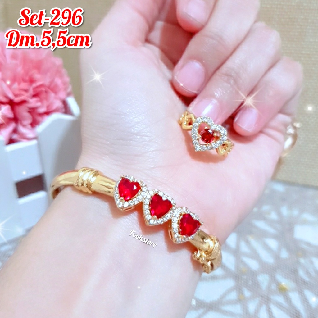 GELANG SET CINCIN XUPING PERHIASAN WANITA/ANTI ALERGI/COD