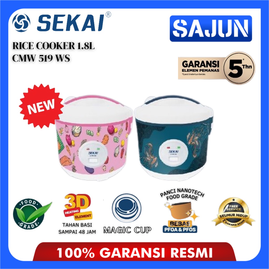 SEKAI Rice Cooker 1.8L CMW 519 WS Penanak Nasi CMW519 WS