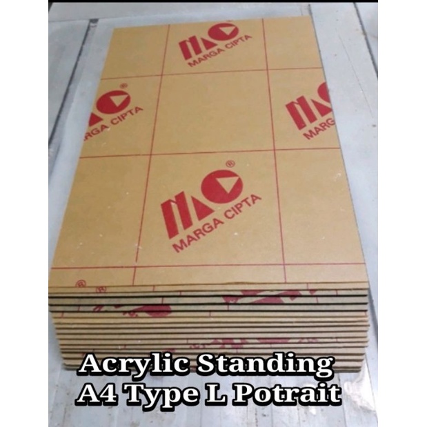 

AKRILIK DISPLAY A4 L POTRAIT / TEMPAT BROSUR / TENT CARD/ TENT HOLDER