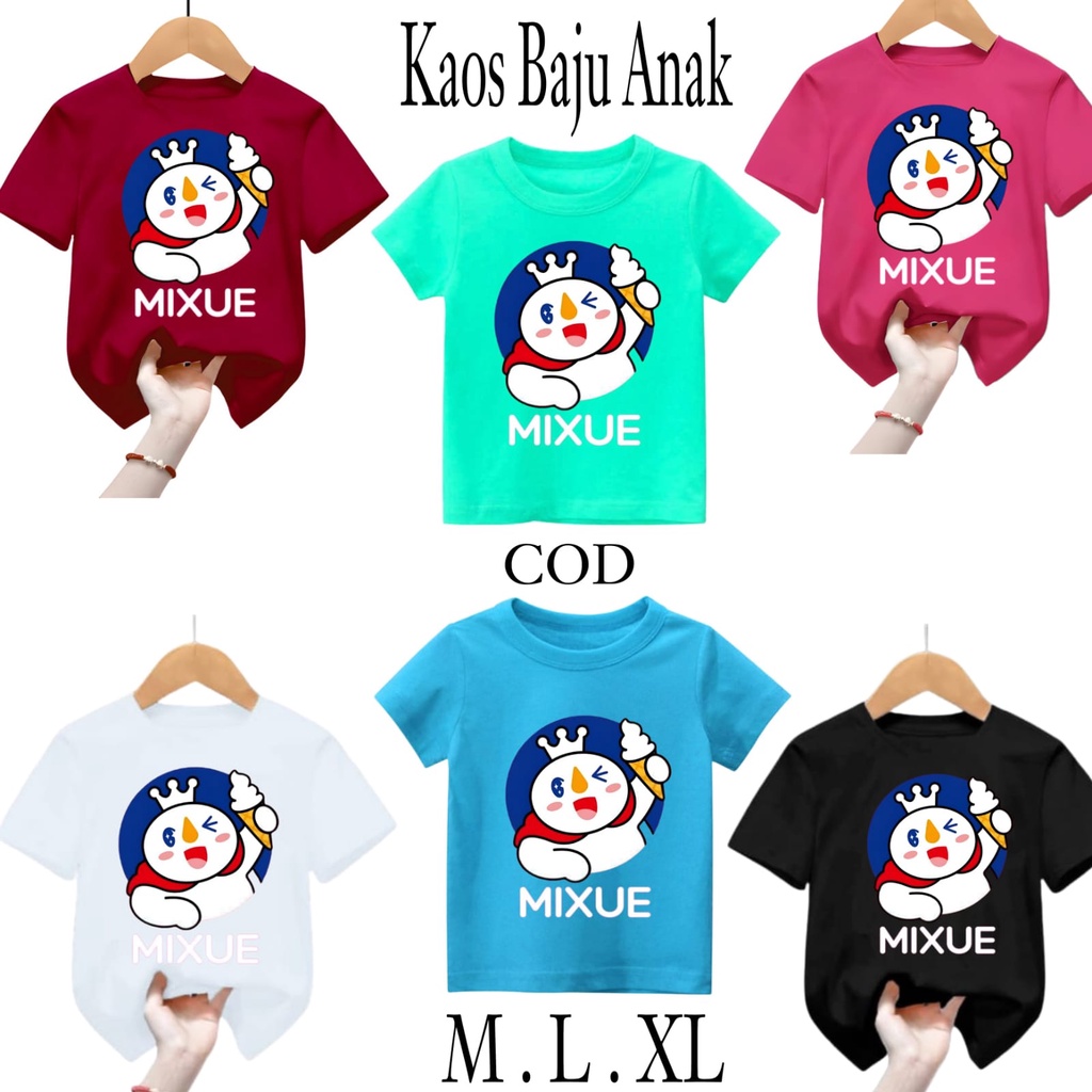 Hzl_outfit Kaos Anak Laki Laki/ Kaos Anak Perempuan Mixue/ Size M,L,XL