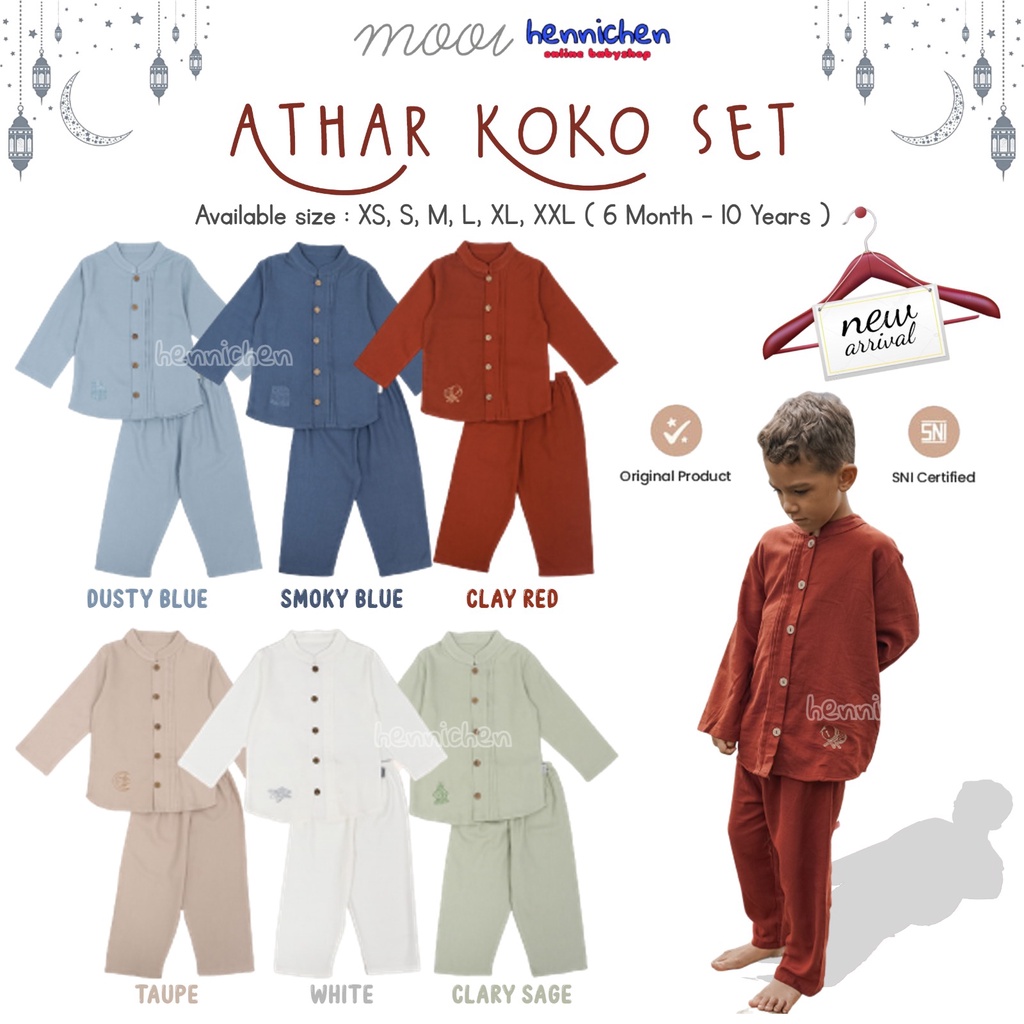 PROMO 7.7 PROMO BAJU LEBARAN MURAH MOOI ATHAR KOKO SET SETELAN BAJU KOKO EDISI BAJU LEBARAN ANAK LAKI LAKI MUSLIM 6 BULAN - 10 TAHUN