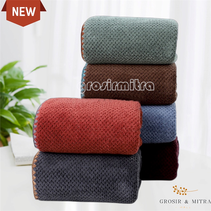 Handuk Mandi Dewasa Unisex Handuk Microfiber Lembut Daya Serap Tinggi Handuk Couple Perlengkapan Kamar Mandi GJJ Bolo Gelap