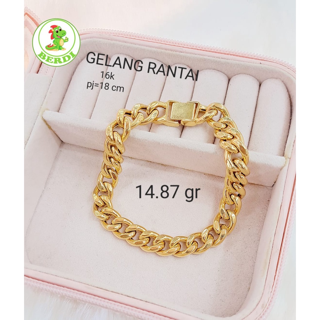 Gelang rantai besar kadar 700 16 karat wanita dewasa