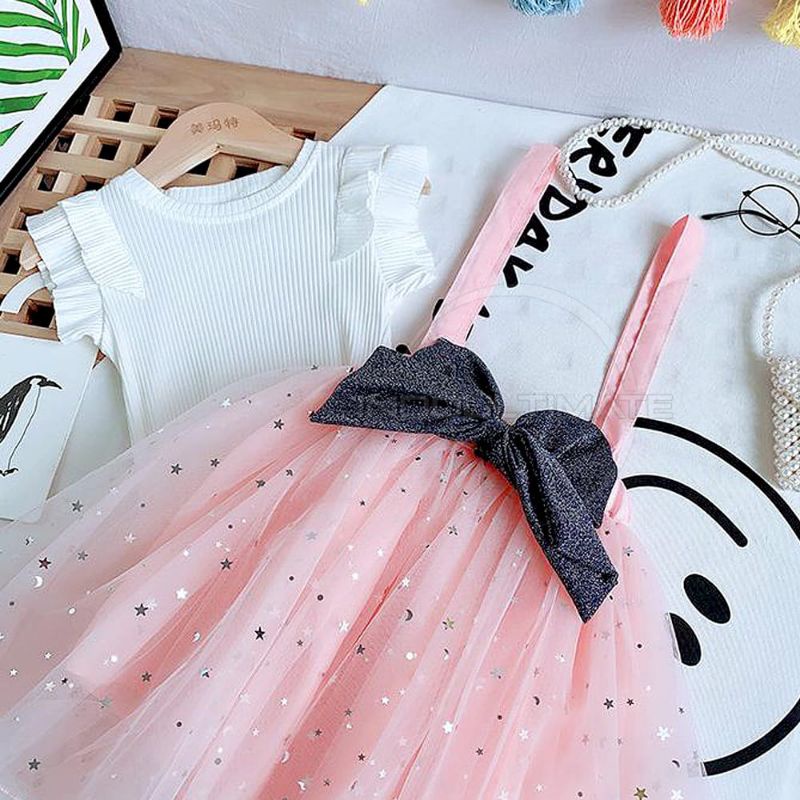 [1-6T] SETELAN BAJU ROK TUTU OVERALL DRESS ANAK BOWIE / SETELAN ROK TUTU IMPORT 1-6 TAHUN BOWIE / SETELAN ROK TUTU ANAK BOWIE