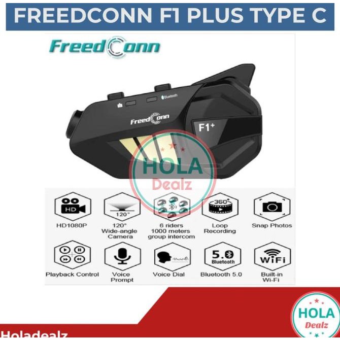 FREEDCONN F1 PLUS BLUETOOTH INTERCOM F1 PLUS CAMERA FULLHD FM ORIGINAL