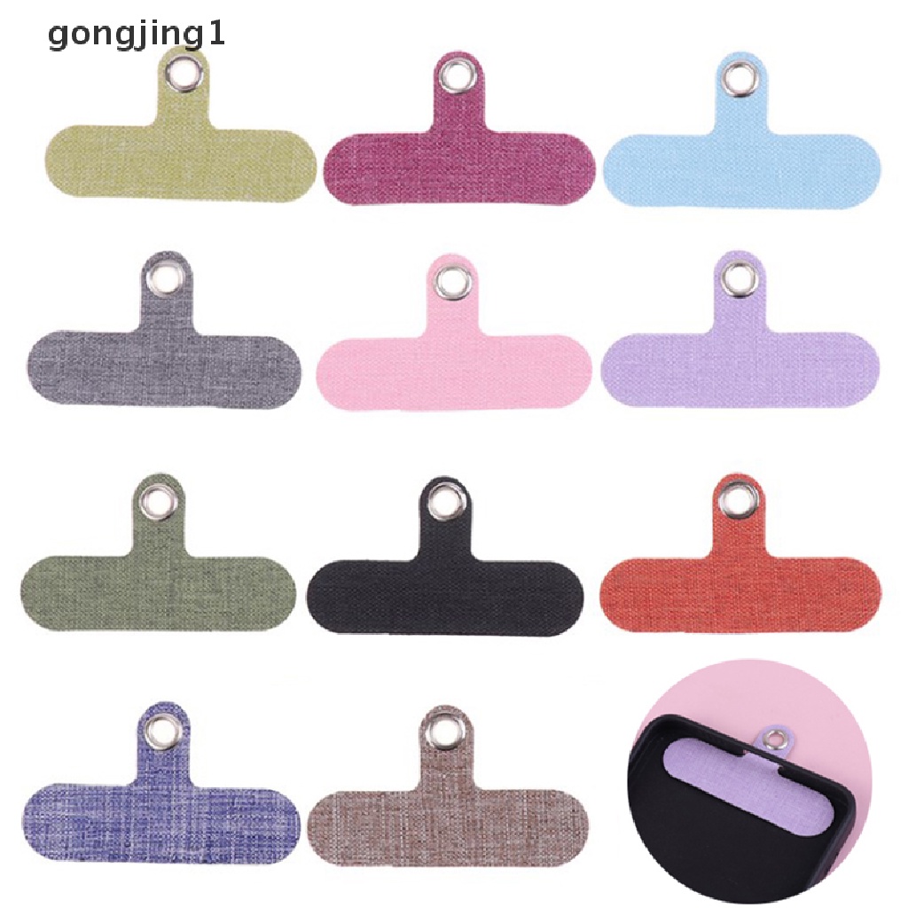 Ggg 6Pcs Tali Telepon Lanyard Tab Gasket Pengganti Tether Denim Cloth Patch Clip ID