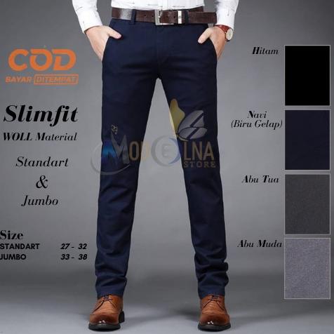 Paling Laris (SLIMFIT) Celana Kantor Formal Kerja Bahan Dasar Pria Slimfit/Celana Kerja Pria/Celana 