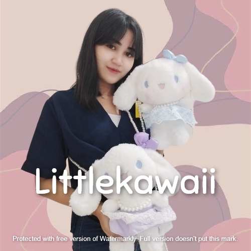 LK/Tas Ransel Boneka Plush Anak Remaja Fashion Korean Style Cinnamoroll Sanrio Tali Mutiara Unofficial Lucu Soft Cute