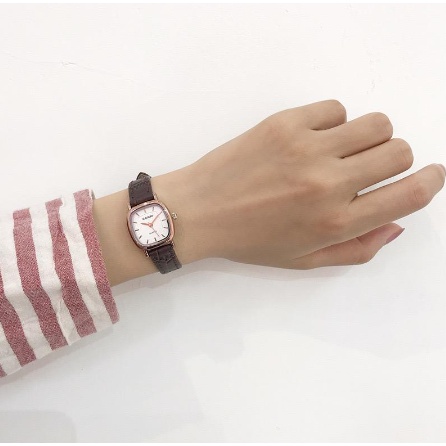 ONNIE Jam tangan Couple Pasangan KY-BA wanita dan pria Warna coklat Gaya ulzzang Korea Import