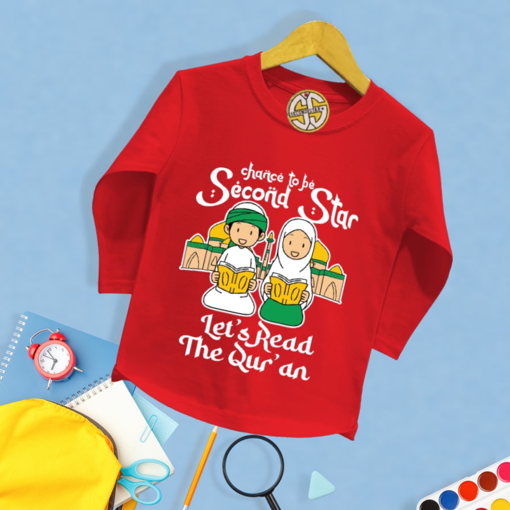 Secondstar Kaos Distro Tangan Panjang Anak Laki laki Umur 1-12 Tahun Bahan Cotton -AMR220