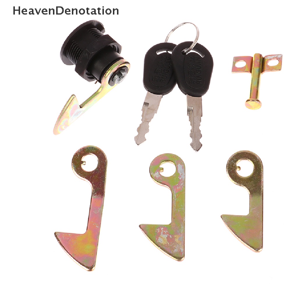 [HeavenDenotation] 1set (1Kunci+2Kunci+4Kait Metal) Kunci Kotak Ekor Skuter Mobil Elektrik Trunk Lock HDV