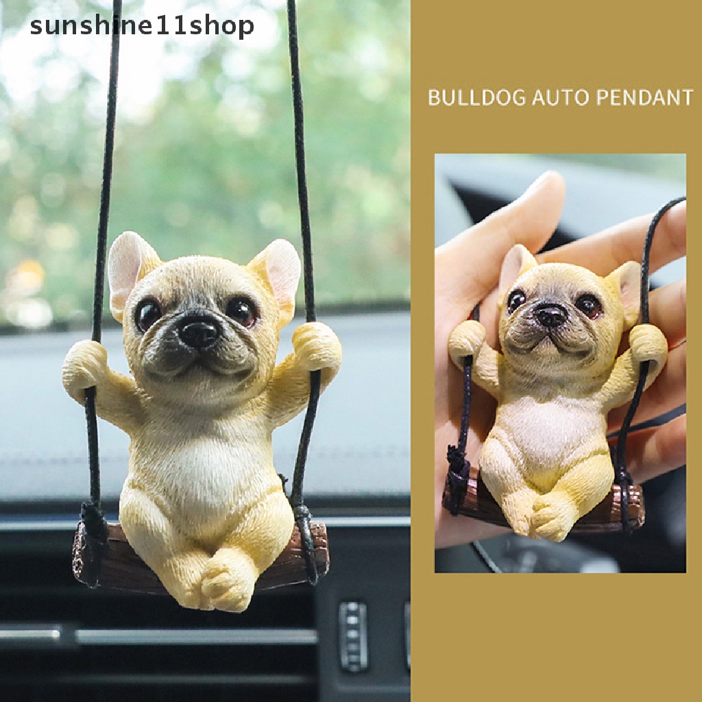 Sho Resin Anjing Lucu Anime Mobil Accessorie Swing Bulldog Liontin Spion Otomatis N