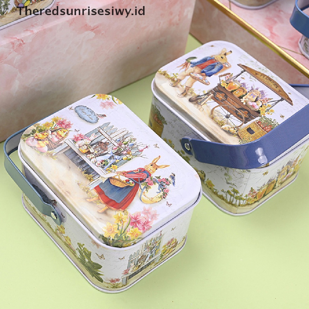 # Baju Lebaran # Tempat Penyimpanan Koper Kecil Vintage Tinplate Candy Box Gift Box Dekorasi Paskah~