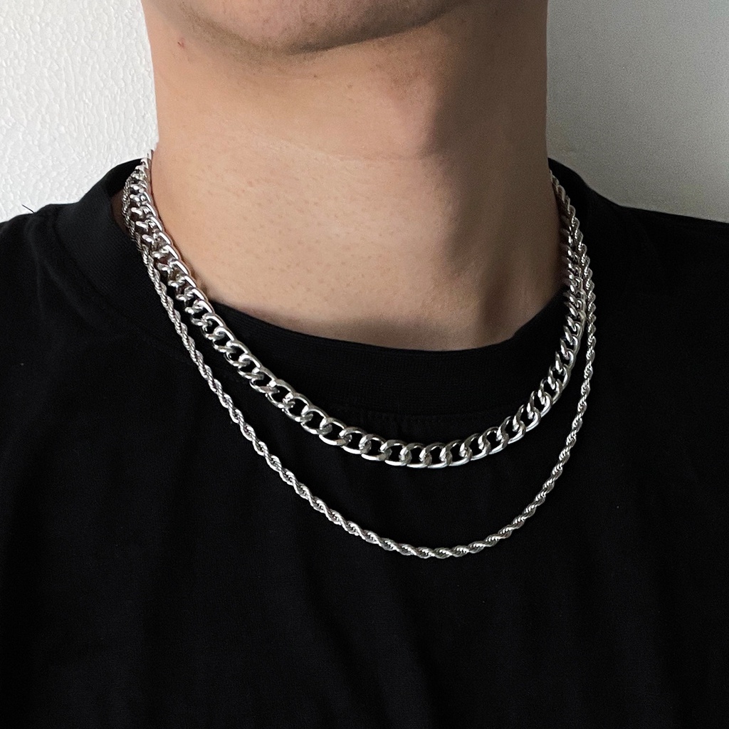 Desain Vintage Fashion Merek Horsewhip Kuba Rantai Aksesoris Punk Pria Chopin Kalung Hip-hop Fashion Perhiasan Kalung Set