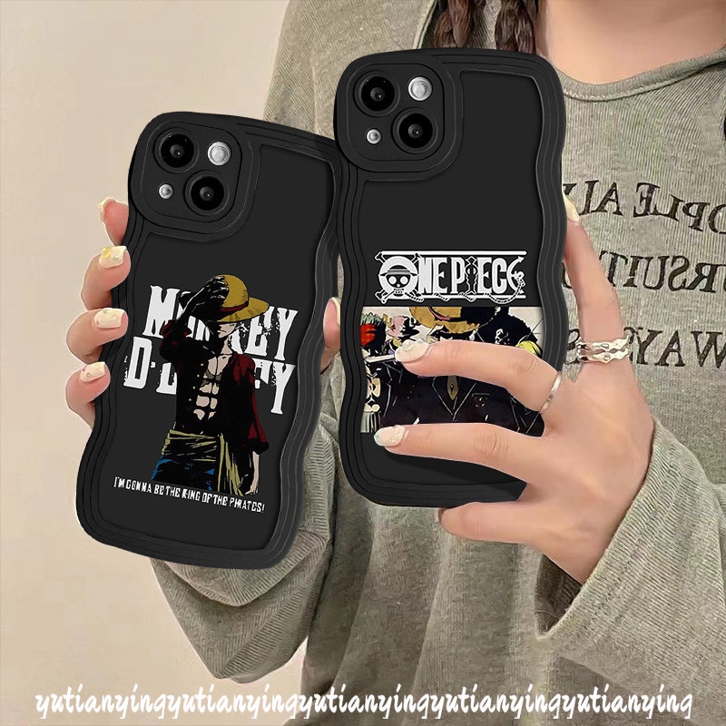 Xiaomi Redmi Note 10 8 9 11 10s 11Pro 9s 10Pro Max Mi 11T Pro Redmi 9T 10 A1 10C 9 A1 + 10A 9A 9C NFC POCO X3 NFC Pro M3 Trendy Brand One Piece Luffy Cartoon Wavy Edge Soft Sarung