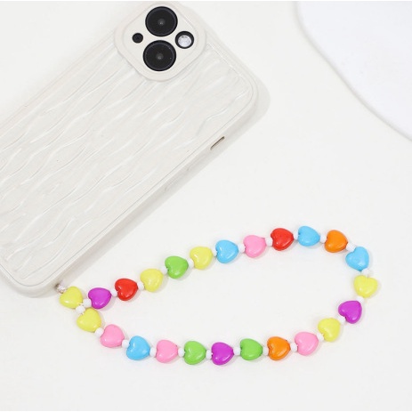 Cinta Hati Anti Hilang Universal Tali Telepon Rantai Manik-Manik Mutiara Untuk iPhone Android OPPO VIVO Huawei Xiaomi Redmi Samsung Untuk Semua Ponsel