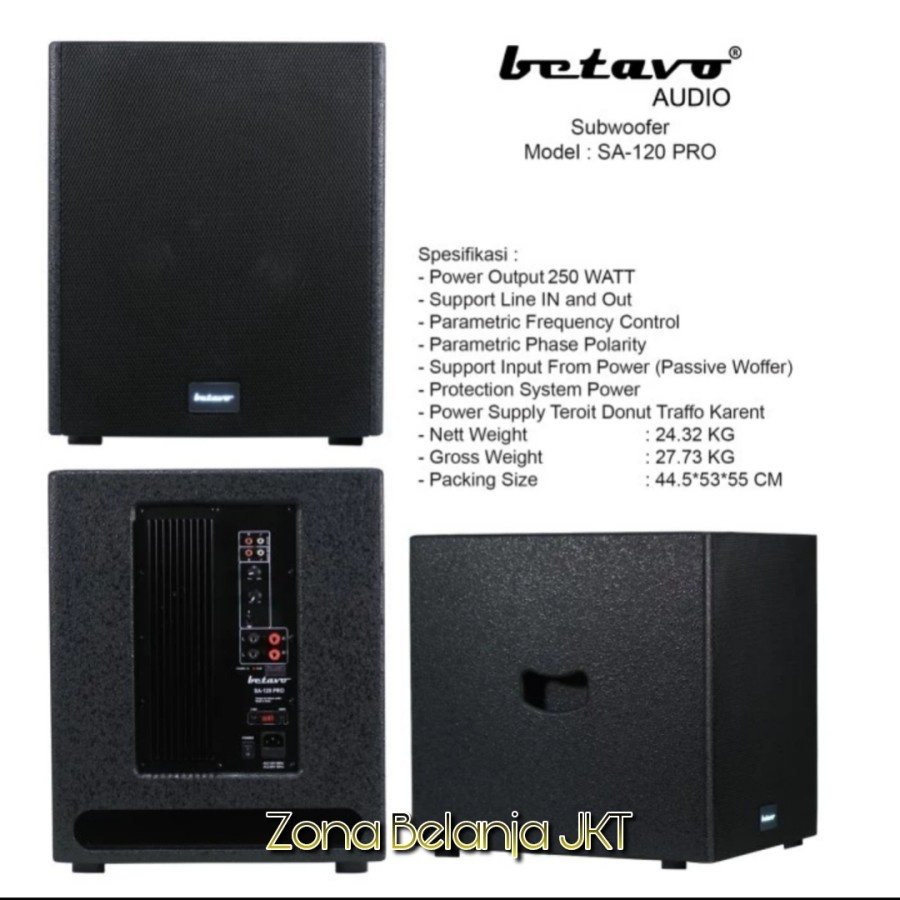 SPEAKER SUBWOOFER AKTIF 12 INCH BETAVO SA-120 PRO PROFESSIONAL AUDIO SPEAKER