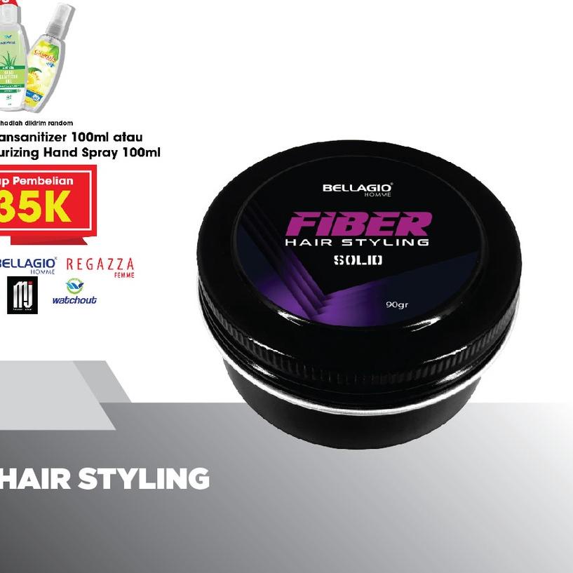♤ Bellagio Homme Fiber Hair Styling Solid 90gr (Violet) ➴