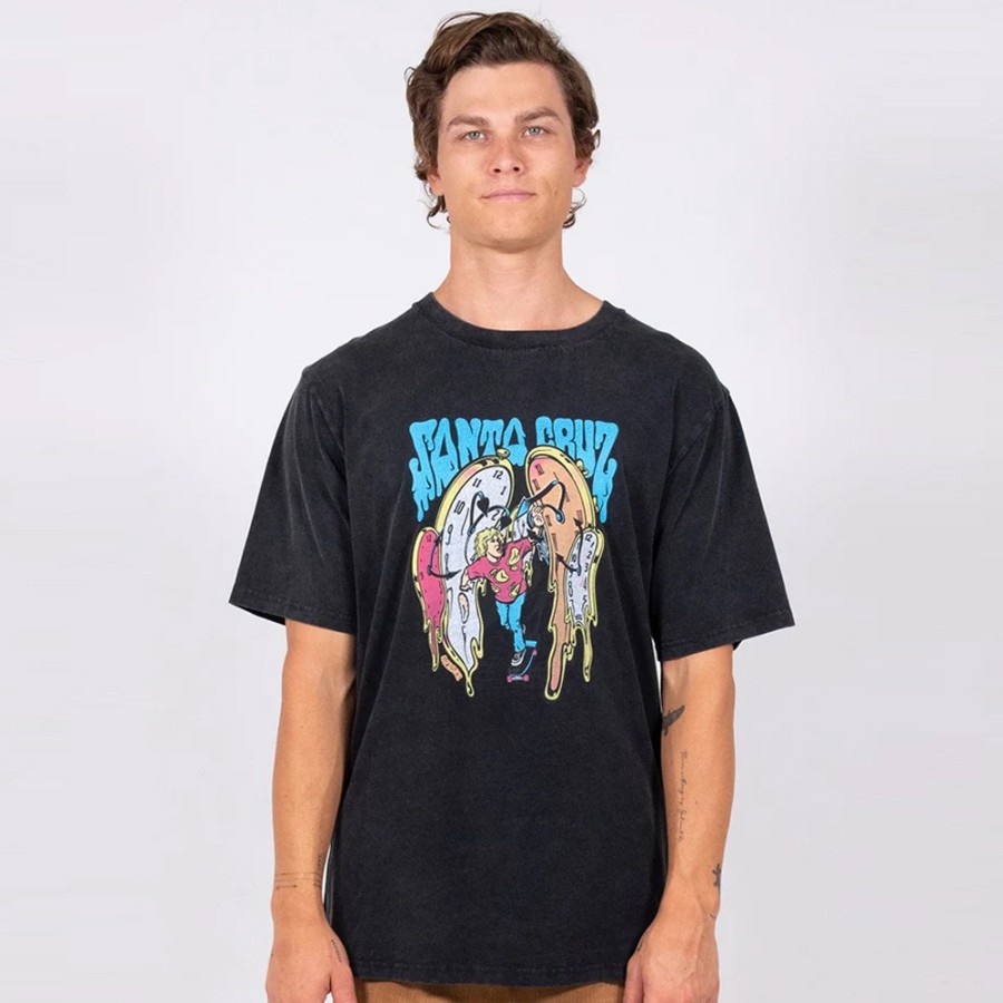 Santa Cruz Grabke Melting Clock Black Tee