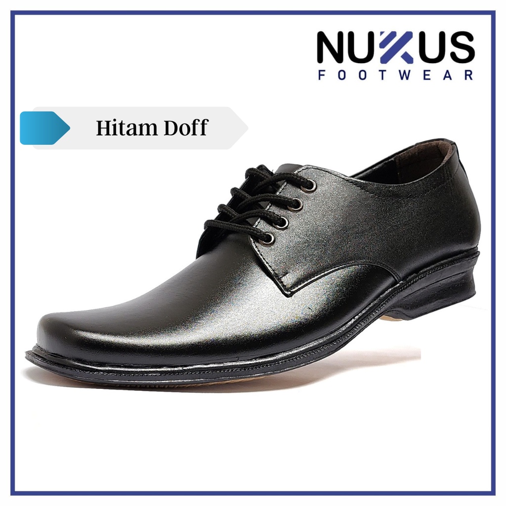 Nukus Footwear Pantofel Tali Pria Oxford Kulit Hitam - TL 02 F