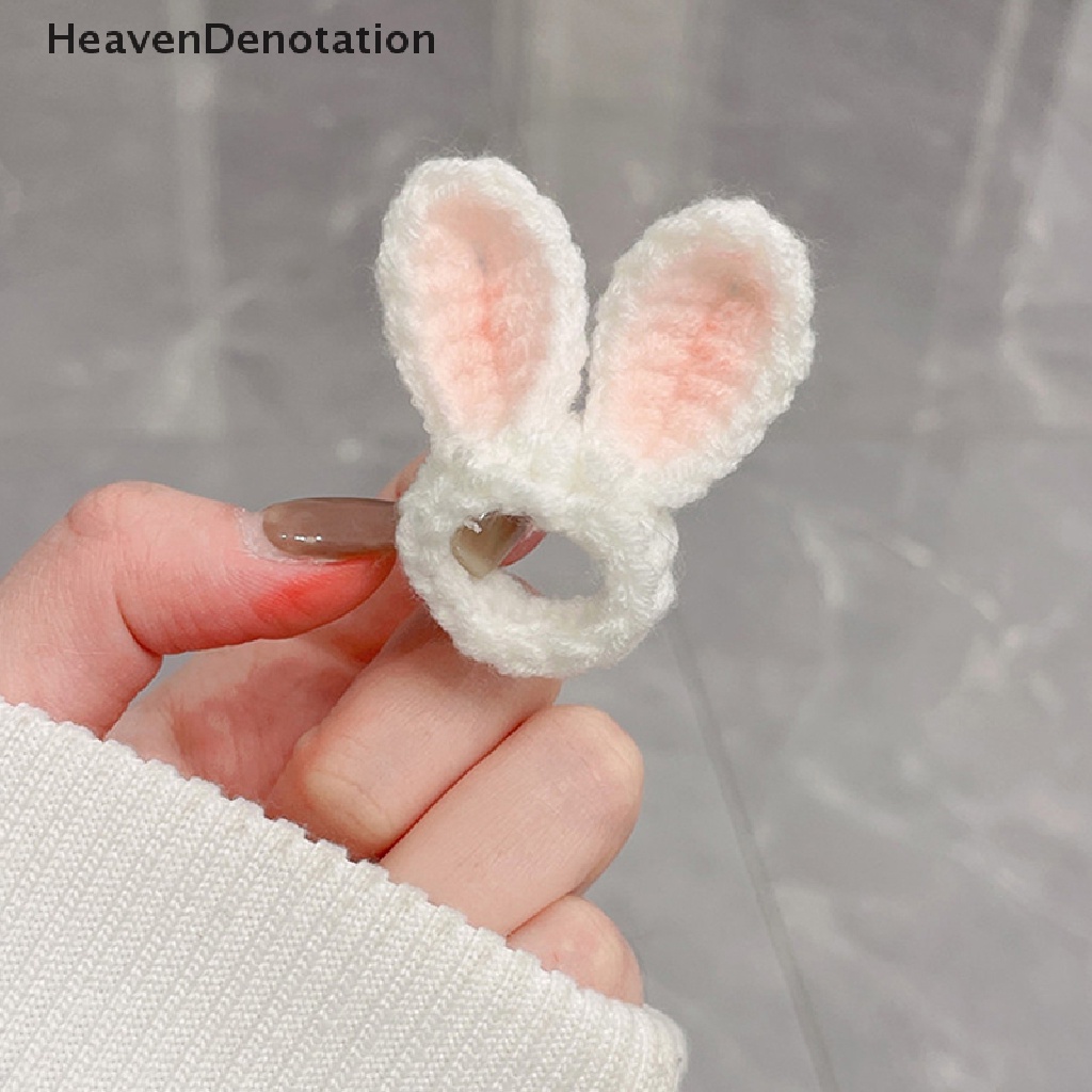 [HeavenDenotation] Baru Kartun Lucu Wol Kelinci Beruang Jari Cincin Untuk Wanita Knitg Rings Untuk Wanita Tenun Tangan Kepribadian Rings Fashion Perhiasan Pernikahan HDV