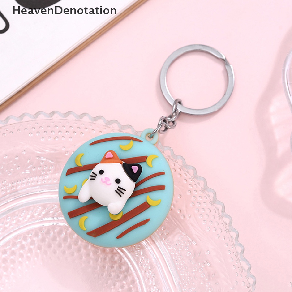 [HeavenDenotation] Warna-warni Lucu Manis Donat Gantungan Kunci Untuk Kunci Kucing Corgi Lucu Pet Key Chain Kreatif Ransel Mobil Liontin Acceesories Keyring Hadiah HDV