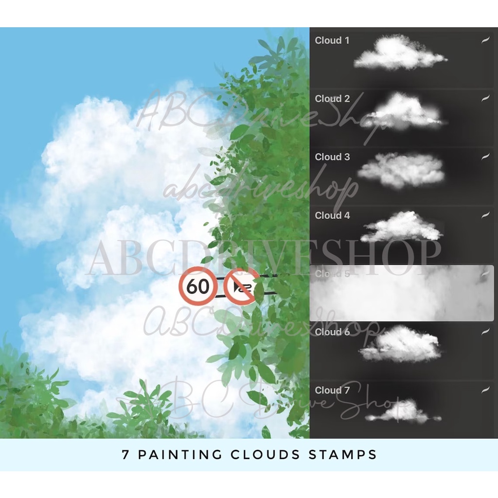 Procreate Brush - 72 Cloud Pack Brushes