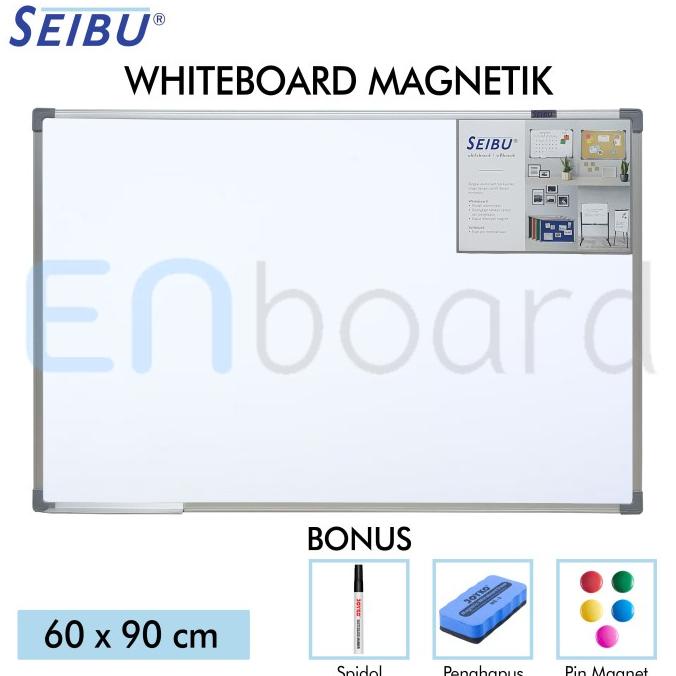 

Papan Tulis Whiteboard Gantung Magnet Single Face Seibu 60 x 90 cm