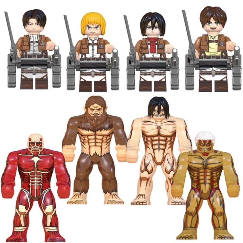 REBUY Rebuy Attack on Titan Blok Model Kecil Mainan Anak Kreativitas Angka Mainan Dekorasi Rumah Erem Jaeger Armin Levi Collection Mainan Rakitan Mainan Blok Bangunan Mainan