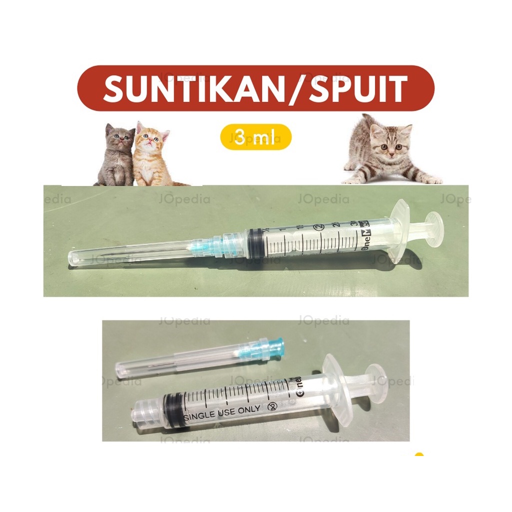 Syringe Spuit Spet Kucing Suntikan 3ml Sepetan Alat Bantu Minum Obat Vitamin Makan Susu Anjing Spluit