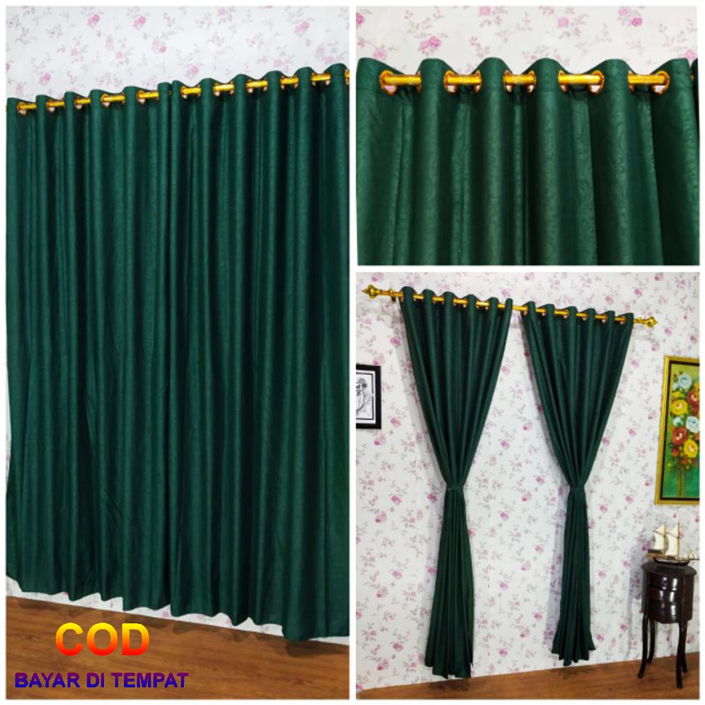 ✅COD Gorden Hordeng Smokring 12 Ring 135x220 Polos Embos Tirai Korden Jendela Dan Pintu Hiasan Dekorasi Kamar Ruang Tamu Perlengkapan Rumah Minimalis Modern Mewah Home Decor Murah