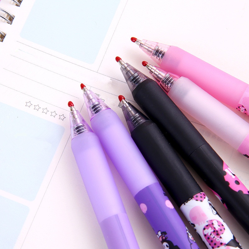 [Warna Random] 1pc Kawaii 0.5mm Anime Print Gel Pen Press Tulisan Handle Pen Siswa Sekolah Kantor Perlengkapan Alat Tulis