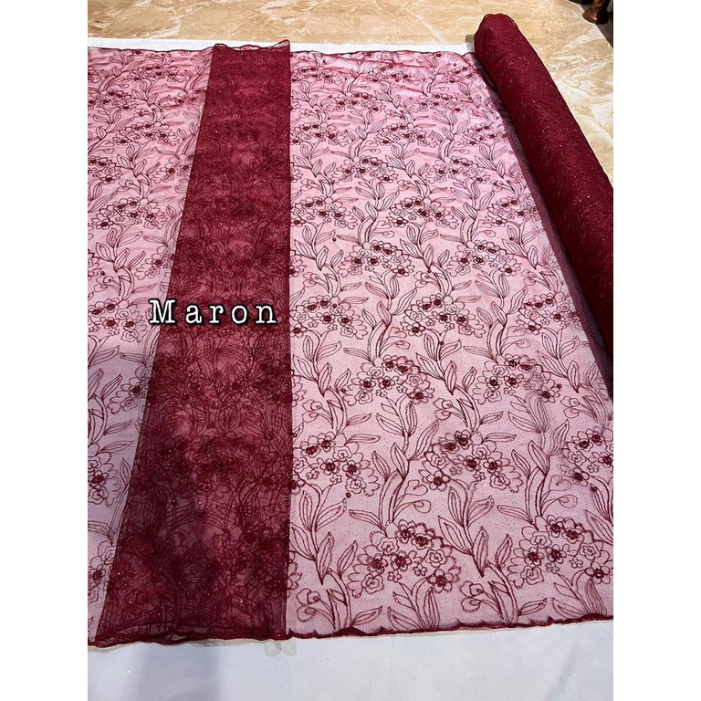 Kain tile akar mutiara /bahan Tulle akar / cocok untuk dress gaun seragaman dll TERBARU