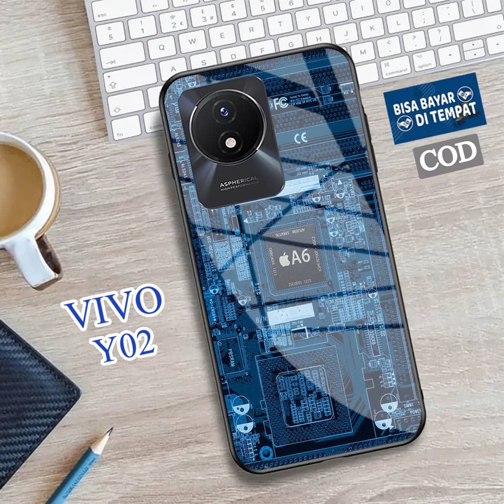 Softcase Glass Kaca VIVO Y02 - Case Handphone VIVO Y02 [T30]