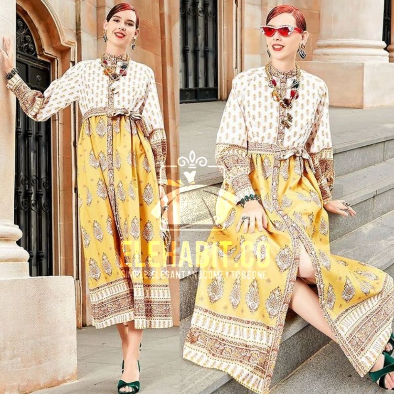 ZARA GOLD DRESS IMPORT ORIGINAL + BELT/SABUK BY WF BANGKOK