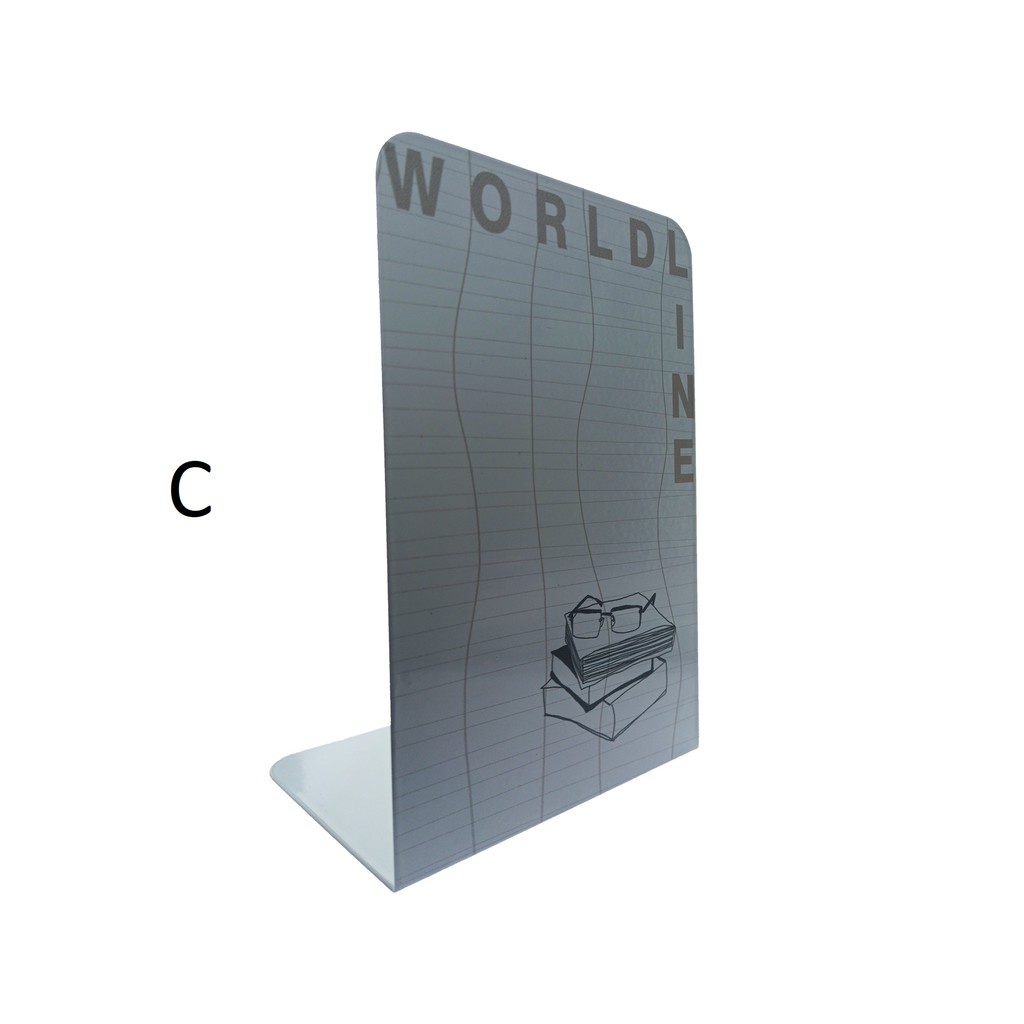 

Terlaris ✨ -BOOK END WORLD LINE | Sandaran Penyangga Pembatas Buku World Line- 2.2.23