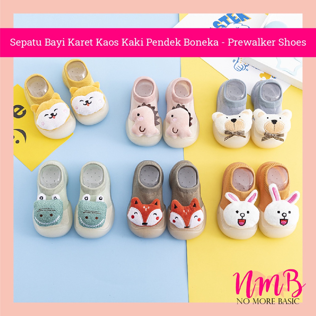 Sepatu bayi Karet Kaos Kaki Pendek Boneka - Prewalker Shoes