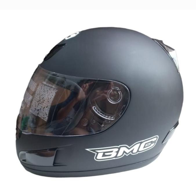 HELM FULLFACE BMC STAR SOLID CLEAR ORIGINAL HELM MOTOR PRIA DEWASA SNI