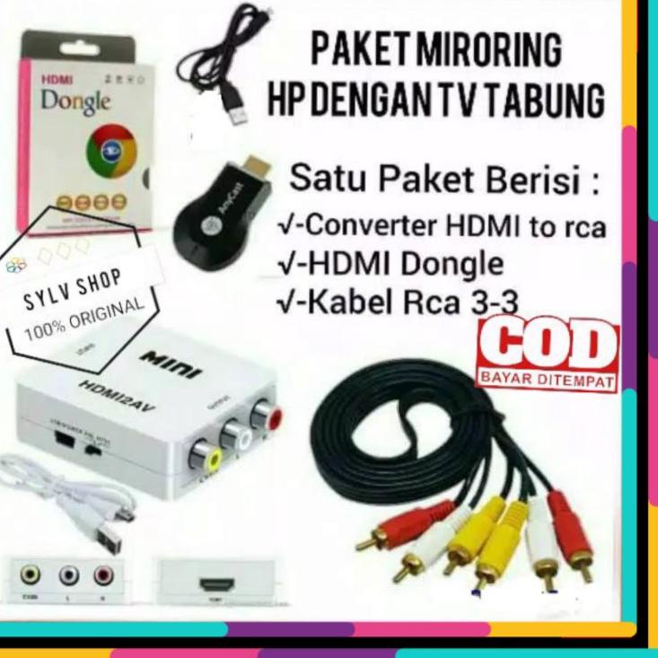 Serba Update PAKET ANYCAST DONGLE HDMI UNTUK TV TABUNG WIRELESSS mirorring dongle dogle doogle hp ke