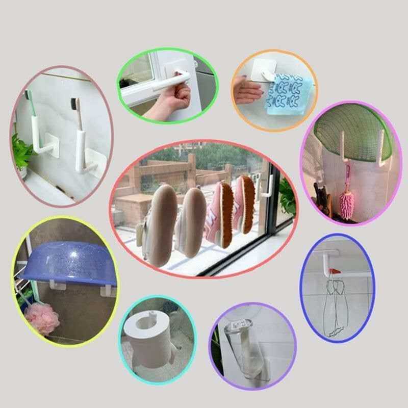 (BISA COD) FTIHSHP IHLS Gantungan Hook Wall Hanger Organizer Adhesive 1PCS - VS18