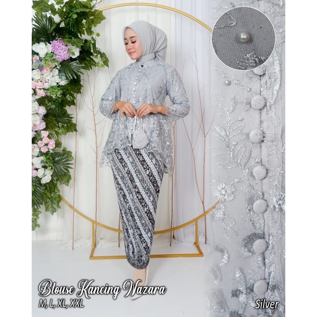 Permata Olshop / Kebaya Blouse Busui Brukat Kancing AD / Kebaya Busui Kancing Depan / Kebaya Wisuda / Kebaya Modern / Kebaya Lamaran