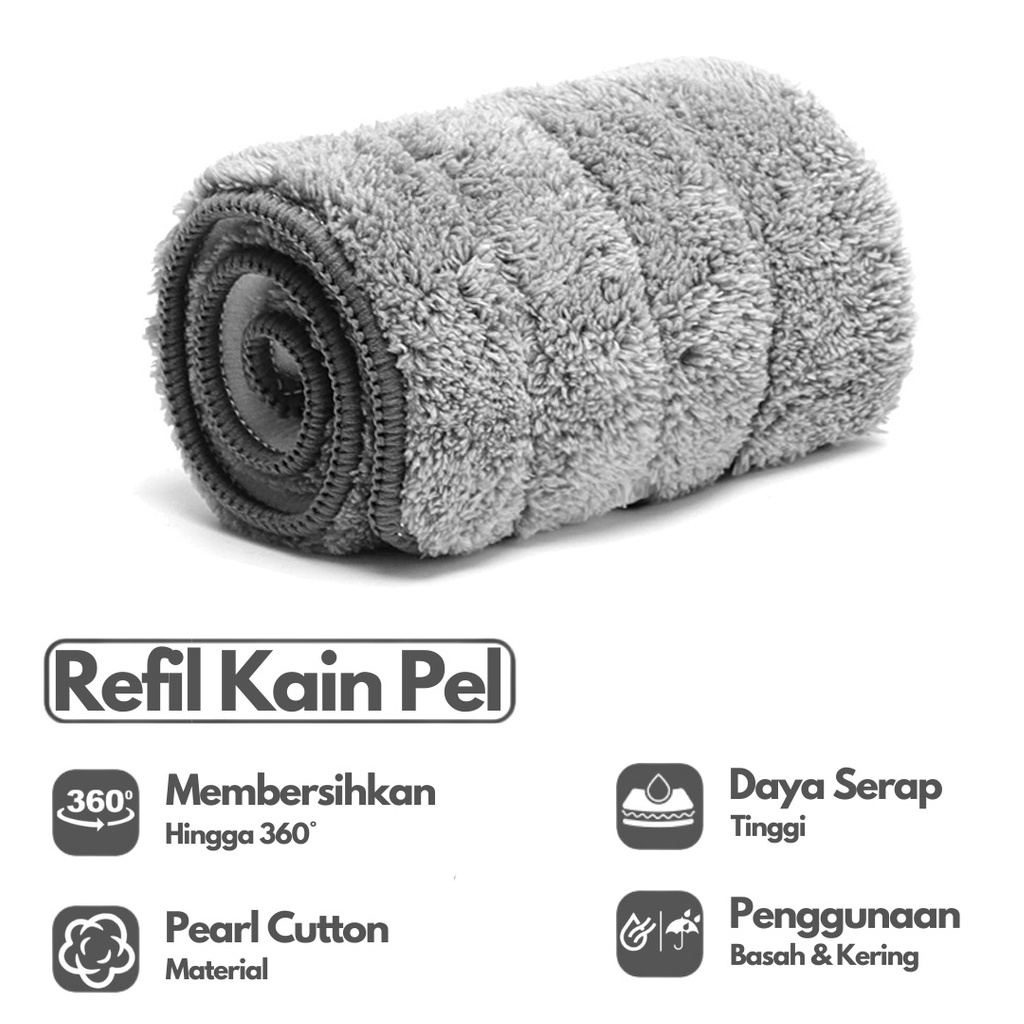 INDOMINI Refill Kain Pel Microfiber Kain Pel Ultra Mop 32 x 12 Cm Kain Pel Microfiber Refil Baru Murah Import R857