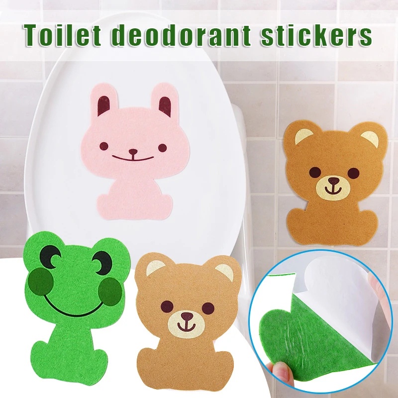 Kartun Hewan Lucu Toilet Deodoran Stiker Perekat Diri Closet Pengharum Stiker Ramah Lingkungan Non-woven Penghilang Bau Stiker Aksesoris Dekorasi Kamar Mandi